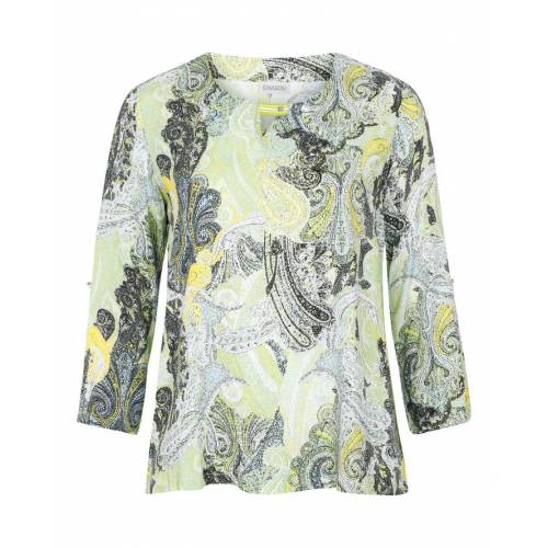 Bluzka Chalou z długim rękawem z kolekcji - moda xxl - zielona szczegóły przód